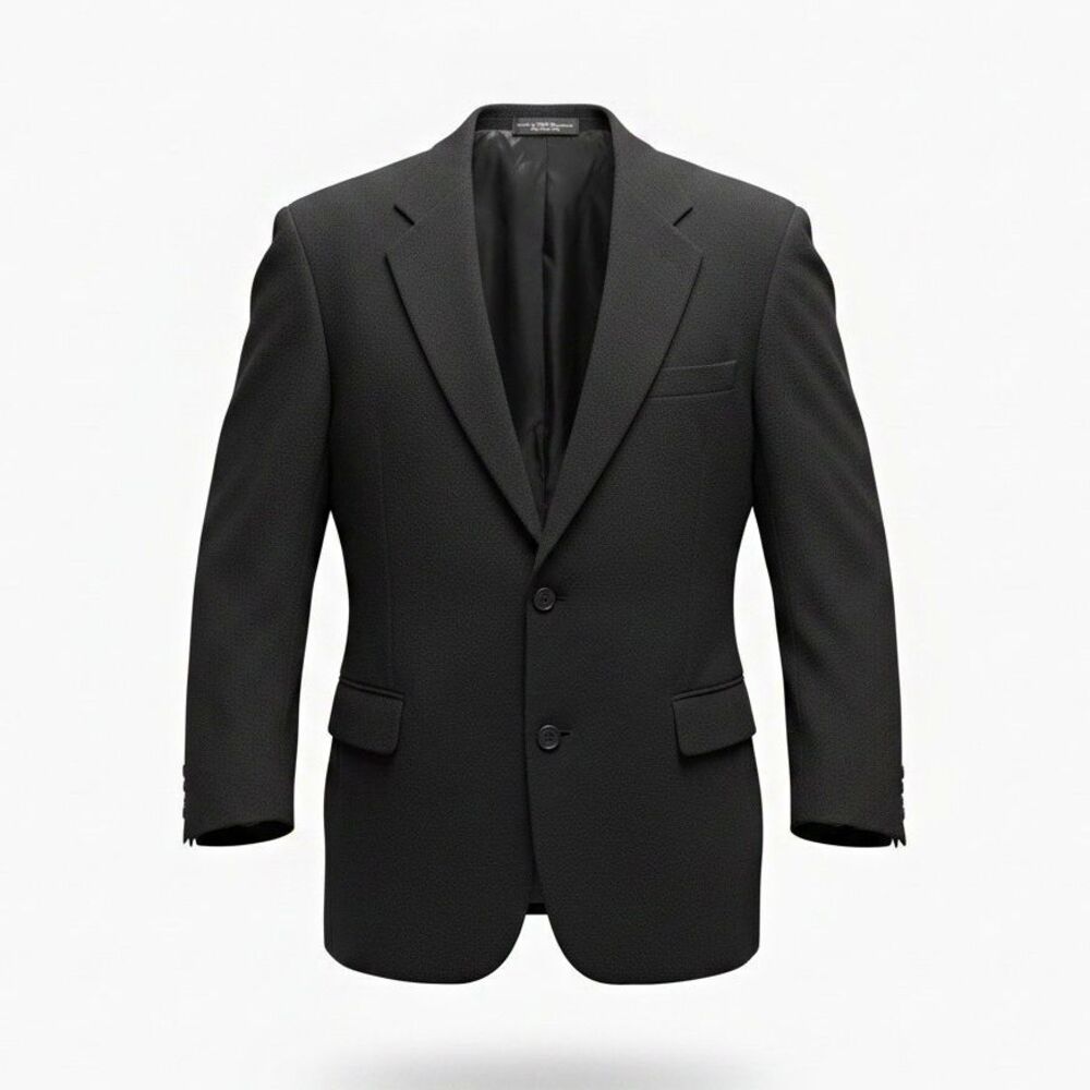 Gianfranco Ruffini Italy Mens 44R Black Wool Blend Blazer Jacket Sport Coat